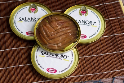 Lot de 4 boîtes d’Anchois de la mer Cantabrique Salanort 12-15 filets